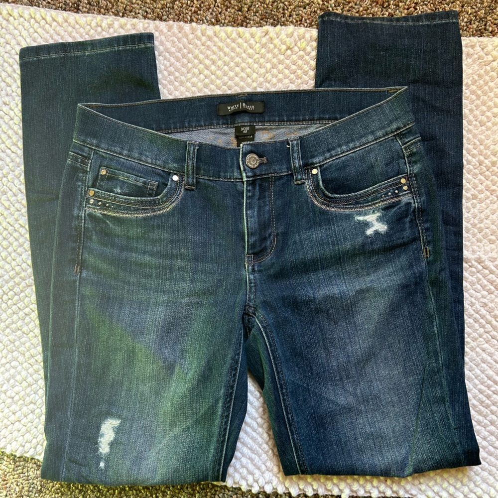 White House Black Market Distressed Slim Ankle Jeans